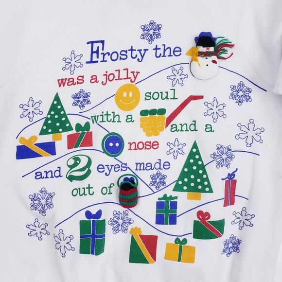 Vtg 90s Frosty the Snowman Crewneck Sweatshirt Christmas Sweater - Picture 4 of 12